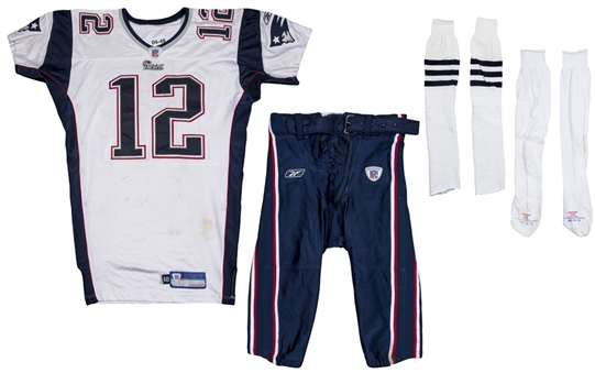 2004 Tom Brady Game Used & Photo Matched New England Patriots Road Uniform - Jersey, Pants & Socks Worn On 12/5/04 At Cleveland & 12/20/04 At Miami (MeiGray & Sports Investors)